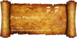 Popu Paszkál névjegykártya